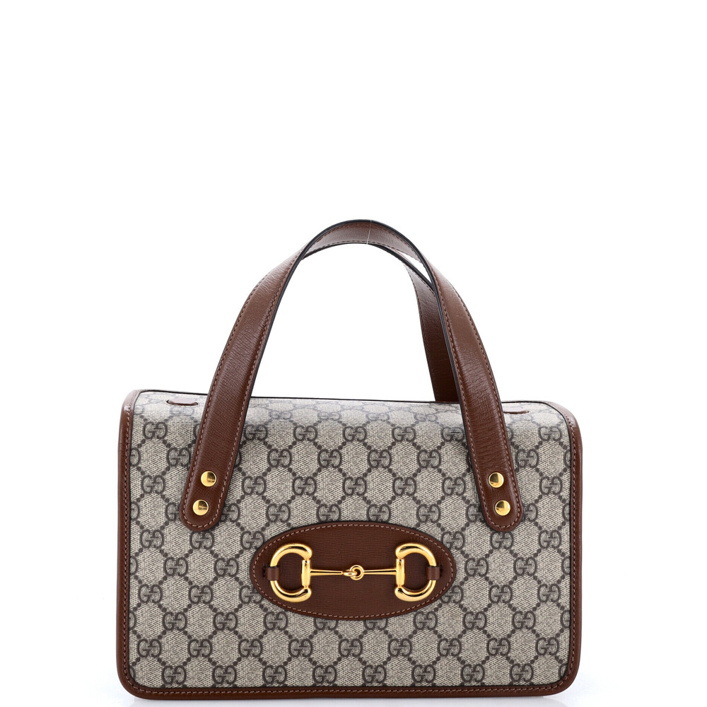 Gucci Small Horsebit 1955 Boston Bag GG Coated Canvas